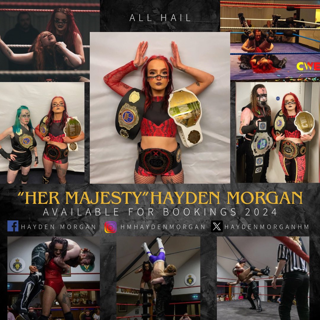 2023 was a great year, the year I became “Her Majesty III belts”. Let’s see what 2024 brings. 

Available for bookings 2024; get in touch via any of my social media platforms and let’s discuss adding some royalty to your shows. 👑

Prepare to #ALLHAIL
