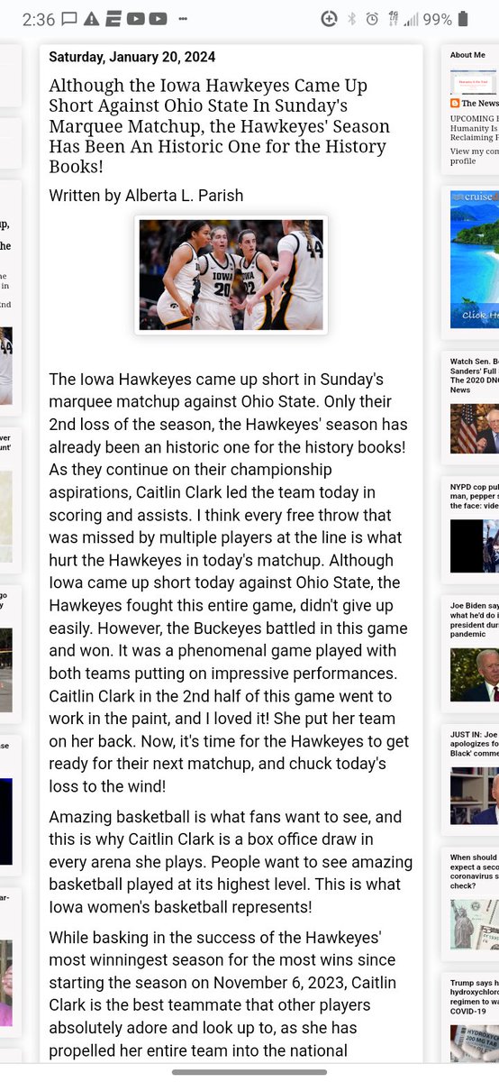 @CaitlinClark22 Although the Iowa Hawkeyes Came Up Short Against Ohio State In Sunday's Marquee Matchup, the Hawkeyes' Season Has Been An Historic One for the History Books! 👇Written by Alberta L. Parish thenewamericanreviewer.blogspot.com/2024/01/the-na…