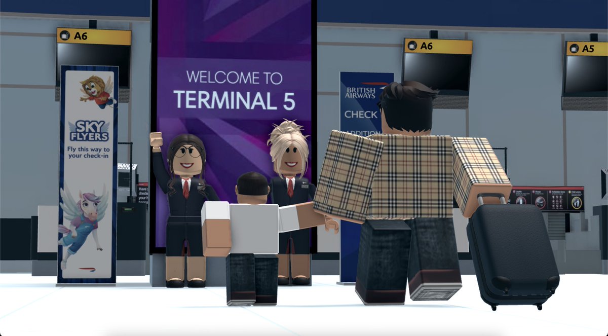 BAVirtualRBX's tweet photo. For families with little ones, plus two more with Peggy and Leon, or for those who require the additional assistance with your flying time, our dedicated teams at Zone E will be able to assist! https://t.co/lPsDQLlhXz