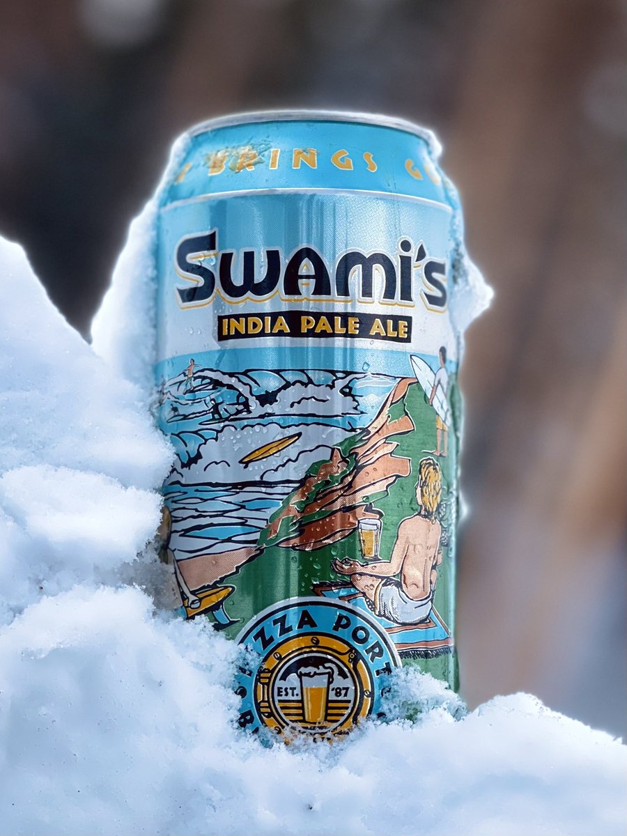 That’s one cold IPA. #SwamisIPA #GoodBeerBringsGoodCheer #PizzaPortBrewingCo #CraftBeer