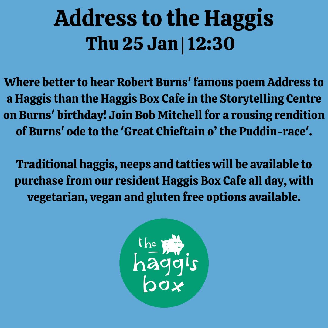 ScotStoryCentre's tweet photo. Join us for a week of celebrating the work of Robert Burns! 
We welcome @scotsmusicgroup, Bob Mitchell, @artsplosh, &amp; @mairimusic!
With Haggis, Neeps &amp; Tatties available every day from @BoxHaggis 🥃 📚 🎶 
Tickets &amp; More Info available via https://t.co/WCc9BJavx5 https://t.co/h4VCiMA07f