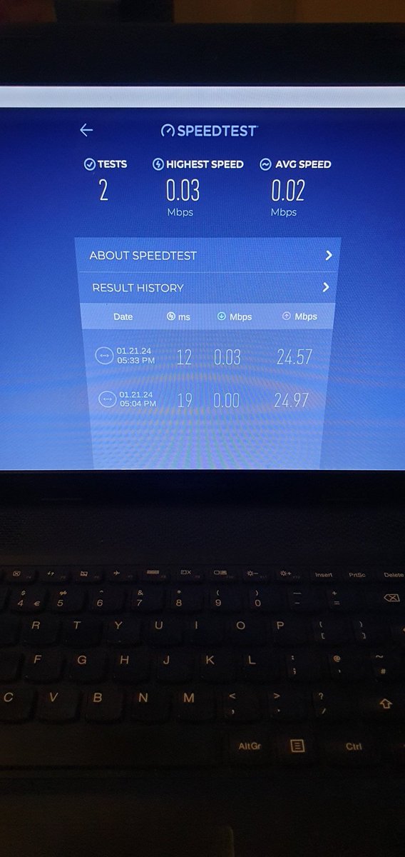 sampaul2912's tweet photo. @CraigoEwan @virginmedia Hi Craig. Been getting readings like this all day. Ran test through app, nothing. Checked service status, nothing. Didn't even get given option for engineer to attend. I was told it was wider street issue but they were only monitoring problem, no mention of engineers out to sort https://t.co/n9jFWZn6vg