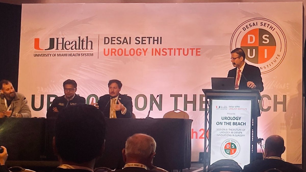 KhandekarArchan's tweet photo. 🌟  Incredible insights by experts and thought leaders in AI at #DSUIOnTheBeach2024! A huge shout-out to our esteemed panelists:
@Cacciamani_MD, @dipenjparekh and Tamir Wolf from @mytheator!

And Osamah Choudhry from @Medivis_AR for showing us glimpses of the future.

@dsui_miami_uro @brunonahar @raveensyan