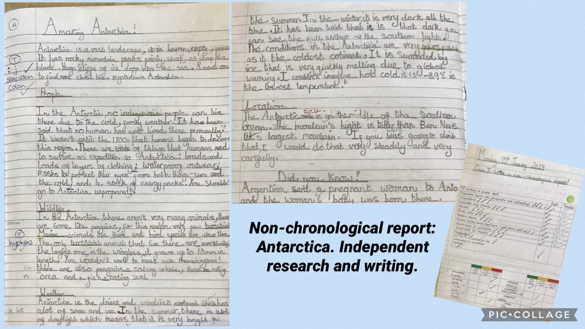 Beautiful non-chronological report about Antarctica! #roseberryenglish #roseberrymrsweyell