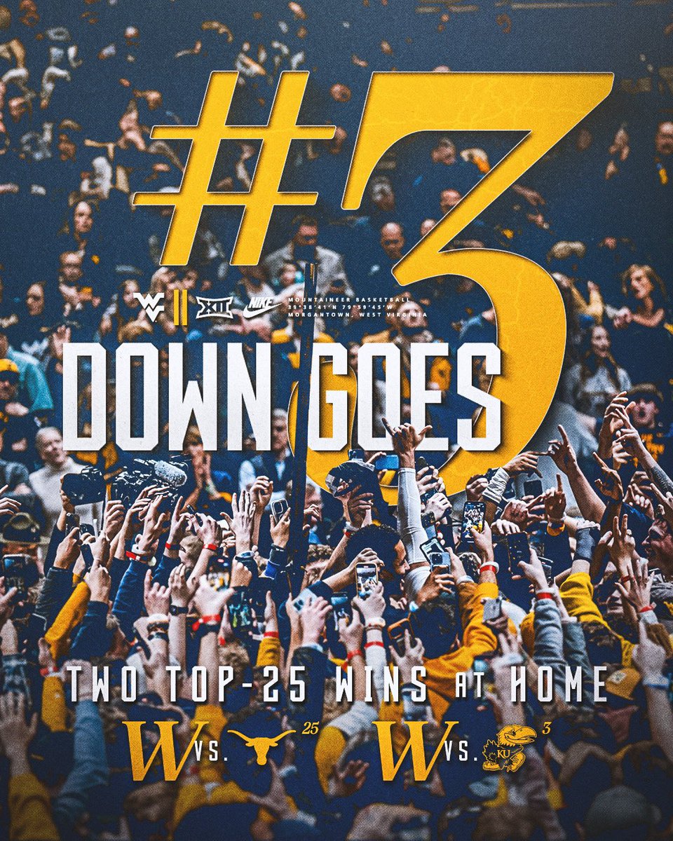 Two Saturdays. Two top-25 wins.

🎟️ Be there for the next one ➡️ wvuga.me/23mbbtix12124x

#HailWV