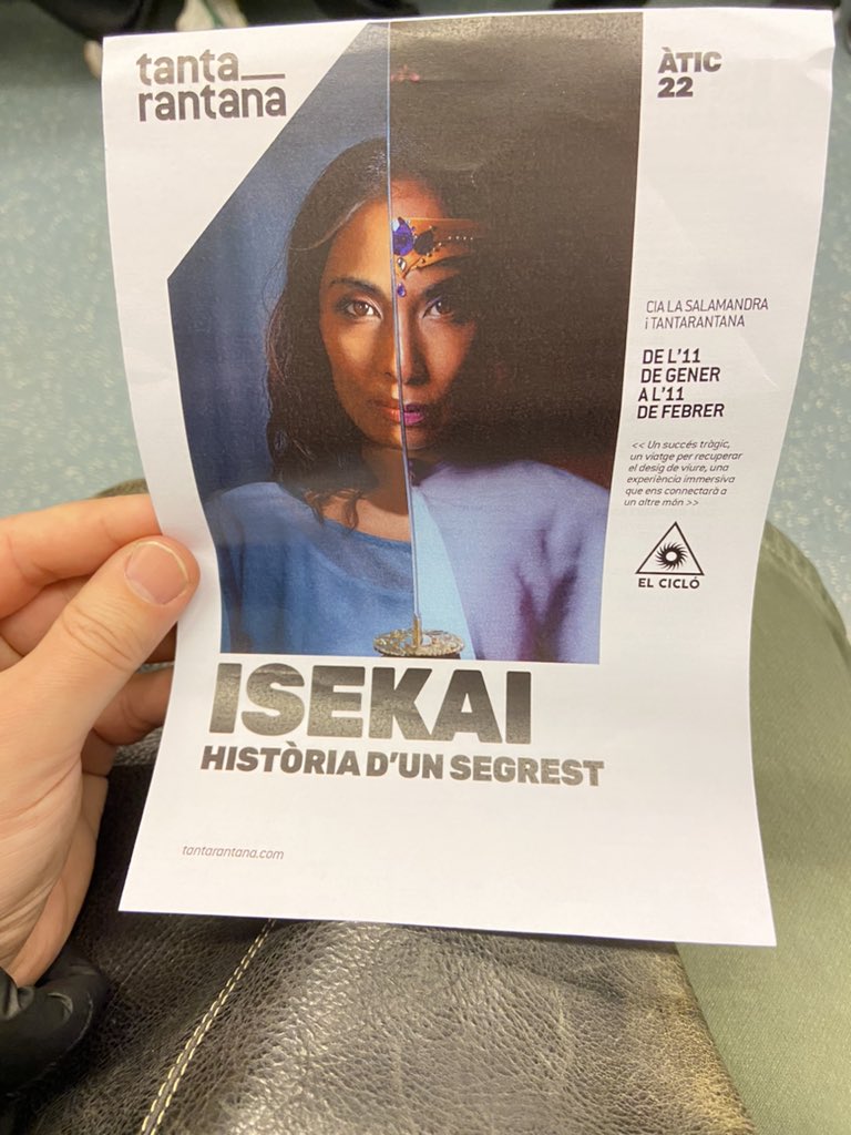 <a href="/cialasalamandra/">Cia. La Salamandra</a> Proposta ben interessant. A través del virtual (anime, joc) reflexió de temptació de viure en l'aïllament, món sense dolor. Sortir comfort, i atravessar porta! Tour de force de <a href="/mpujolmany/">Marc Pujol</a> @chap_rodriguez <a href="/vanessacastro_m/">Vanessa Castro</a> <a href="/loredanavolpe/">Loredana Volpe</a>. Plaer poder saludar-vos!