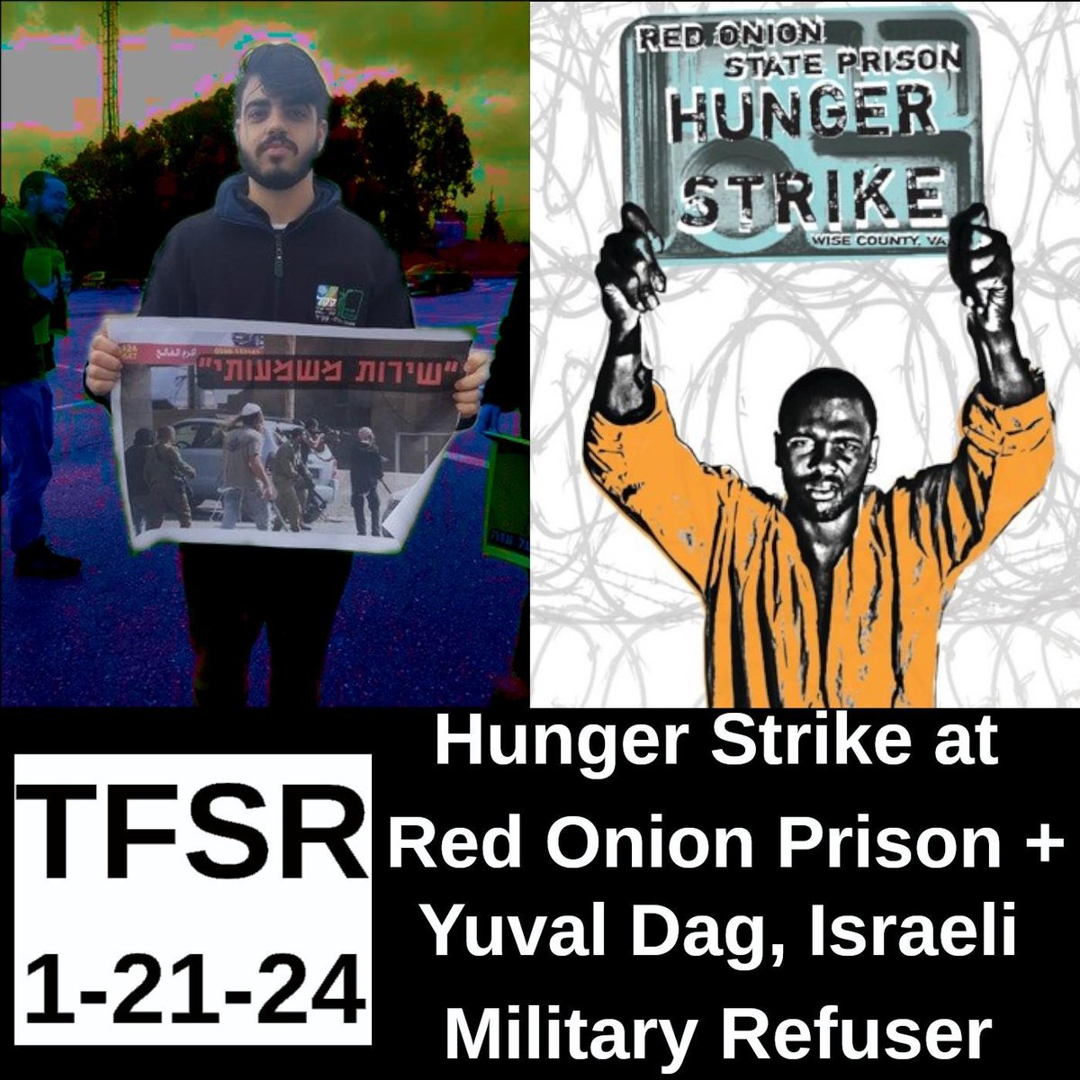 @shushu_kirima of @RIBPParty talks on the #hungerstrike s at #RedOnion State Prison in VA & the health of Rashid Johnson + Yuval Dag, an Israeli anarchist draft refuser from @Mesarvot_ on resisting the war on Palestine & undoing Israeli settler colonialism thefinalstrawradio.noblogs.org/post/2024/01/2…