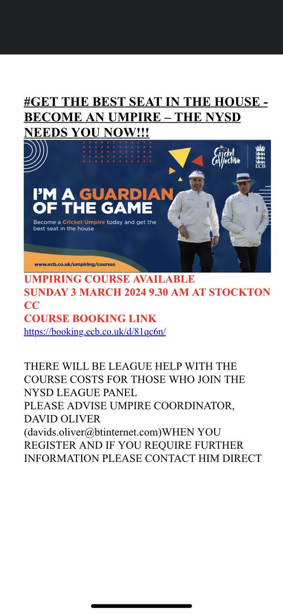 Official NYSDCricket tweet media