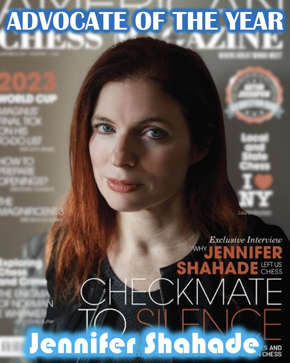 OnTheQueenside's tweet image. To conclude the 2023 awards, a special award goes to @JenShahade for Advocate of the Year!

Jennifer taking action against harassment, misconduct, and assault in the chess community inspired or led to many others to do the same.

📷: ACM
#chess #womeninchess #ChessYearAwards