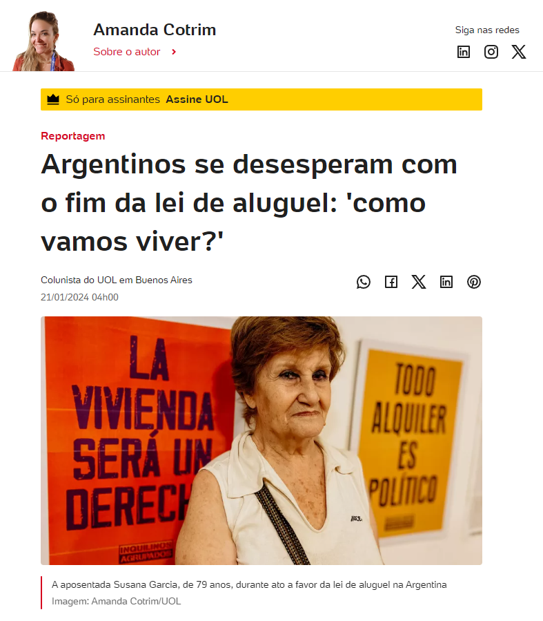 Há uma matéria no portal UOL que demonstra a total incapacidade da militância de redação em compreender como a economia funciona, por conta da sua mentalidade socialista. A reportagem em questão apresenta o fim da lei de aluguel na Argentina, determinada por Milei, como uma…