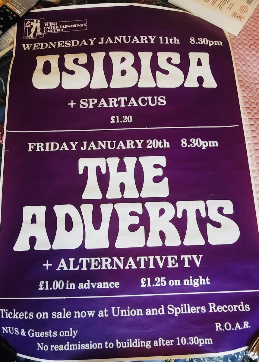 Osibisa + Spartacus at Cardiff University, 11th January 1978

The Adverts + Alternative TV at Cardiff University, 20th January 1978

#osibisa #theadverts #alternativetv @cardiffunilib #cardiff #wales #caerdydd #cymru #cardiffmusichistory