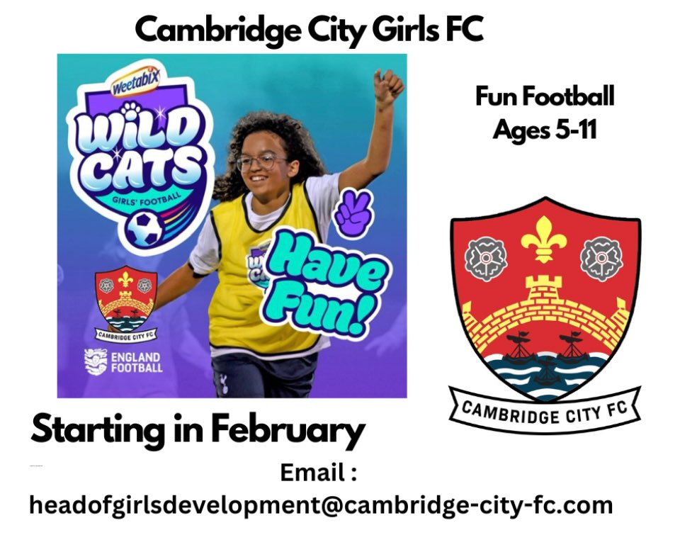 We are looking for, young female footballers looking to make new friend’s and start on their football journey with us ⚽️ 

Register for our new wildcats sessions below 👇🏻 

forms.gle/Pu727q5z2vwhCP…
