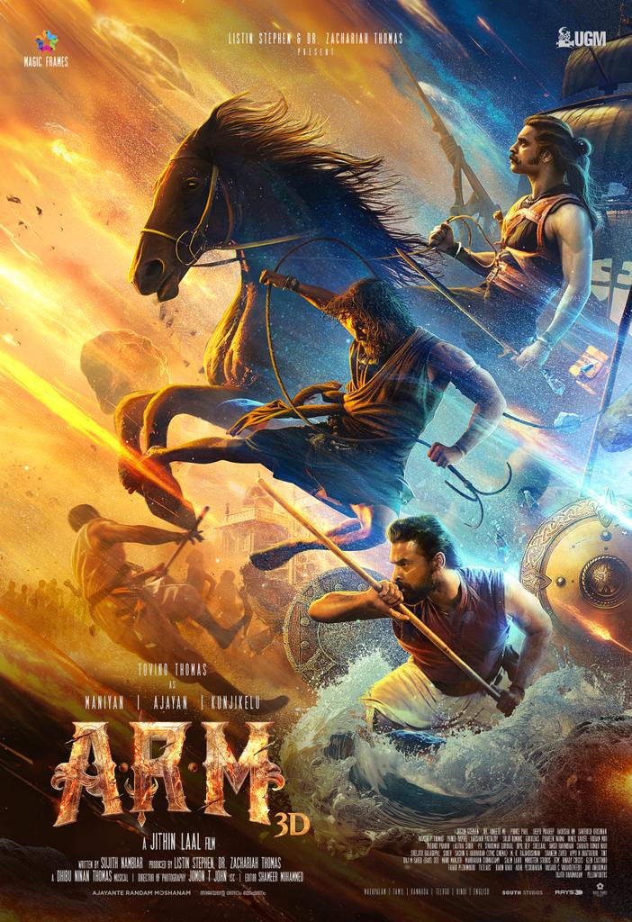 First Look of #TovinoThomas in a groundbreaking triple role, as Earth, Air, Fire, Water, and Sky. Get ready to be swept into a 3D adventure
#FirstLook
#ARMyear2024
#ARM #JithinLal
