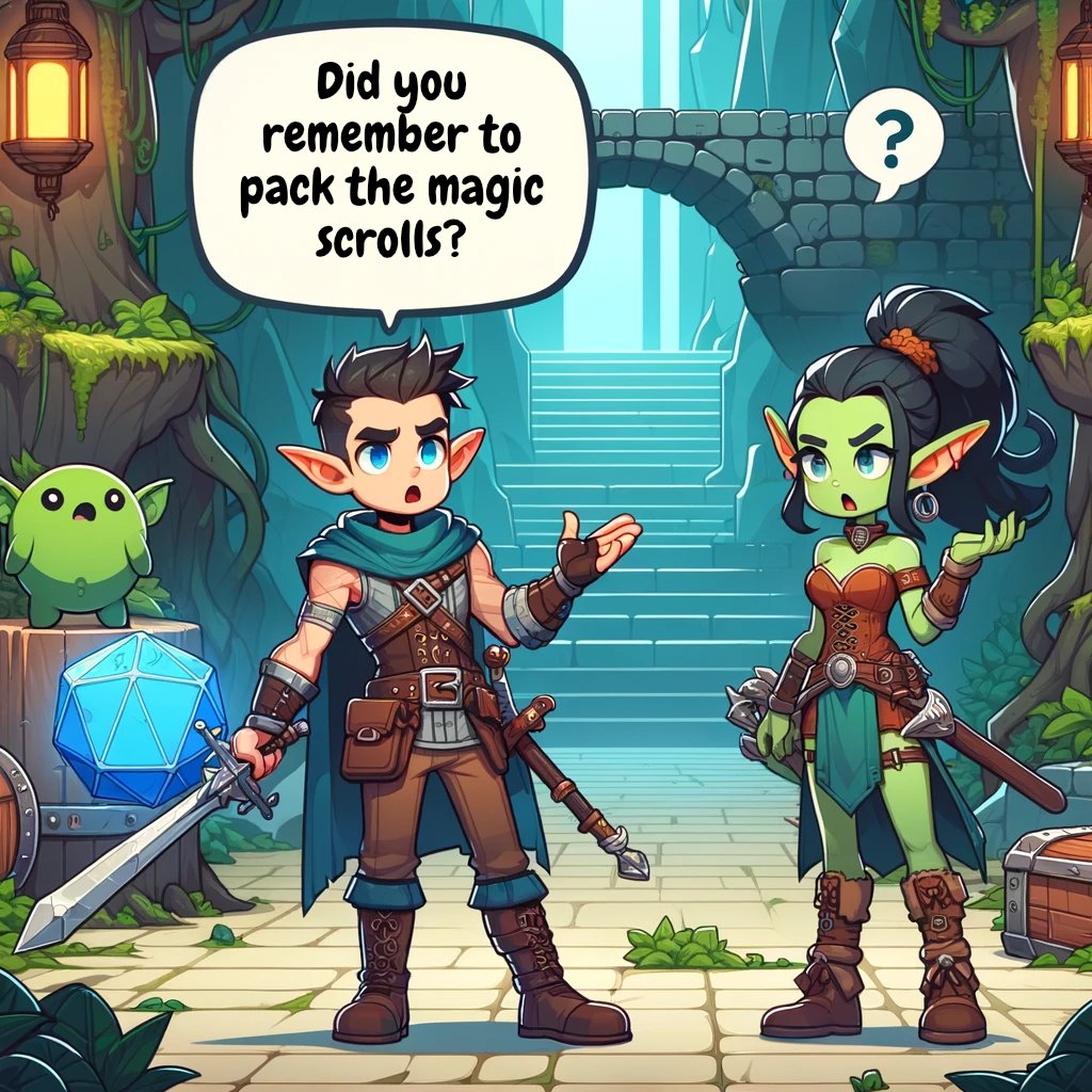 MrFiulo's tweet image. Every adventurer knows that feeling when you're all set on your journey, but you realize you forgot something important! 😅✨📜

See more: comics.fiulo.com/tags/single/

#comic #dnd #magic #fantasy #ai