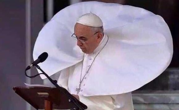 The Pope is just back from the vet