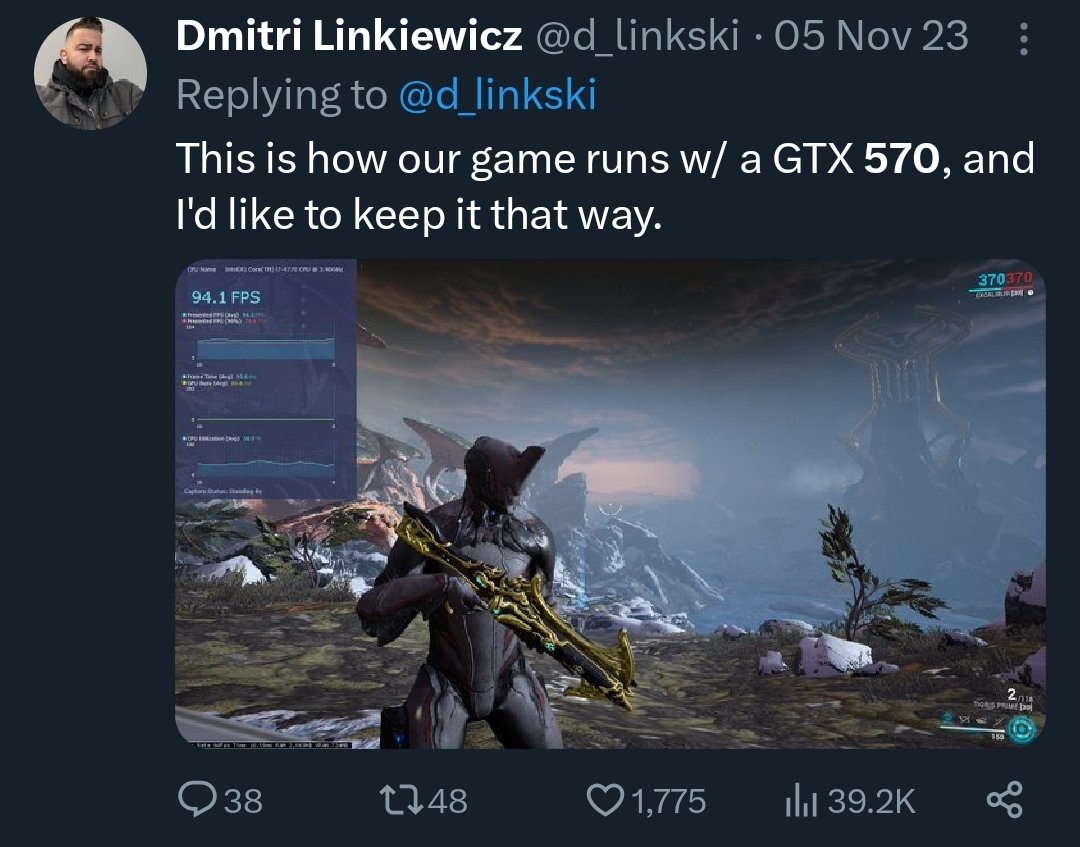 TheChowderhead's tweet photo. I think one of the main reasons that I keep coming back to Warframe, and why it's the game I've played for the longest, is because the dev team really gives a damn. https://t.co/JWZFDSvvy2