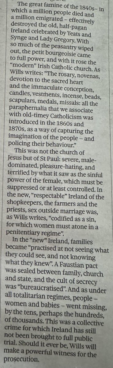 From a #BookReview by #JohnBanville explanation of #MagdaleneLaundries .Not the #church of Jesus but if #StPaul