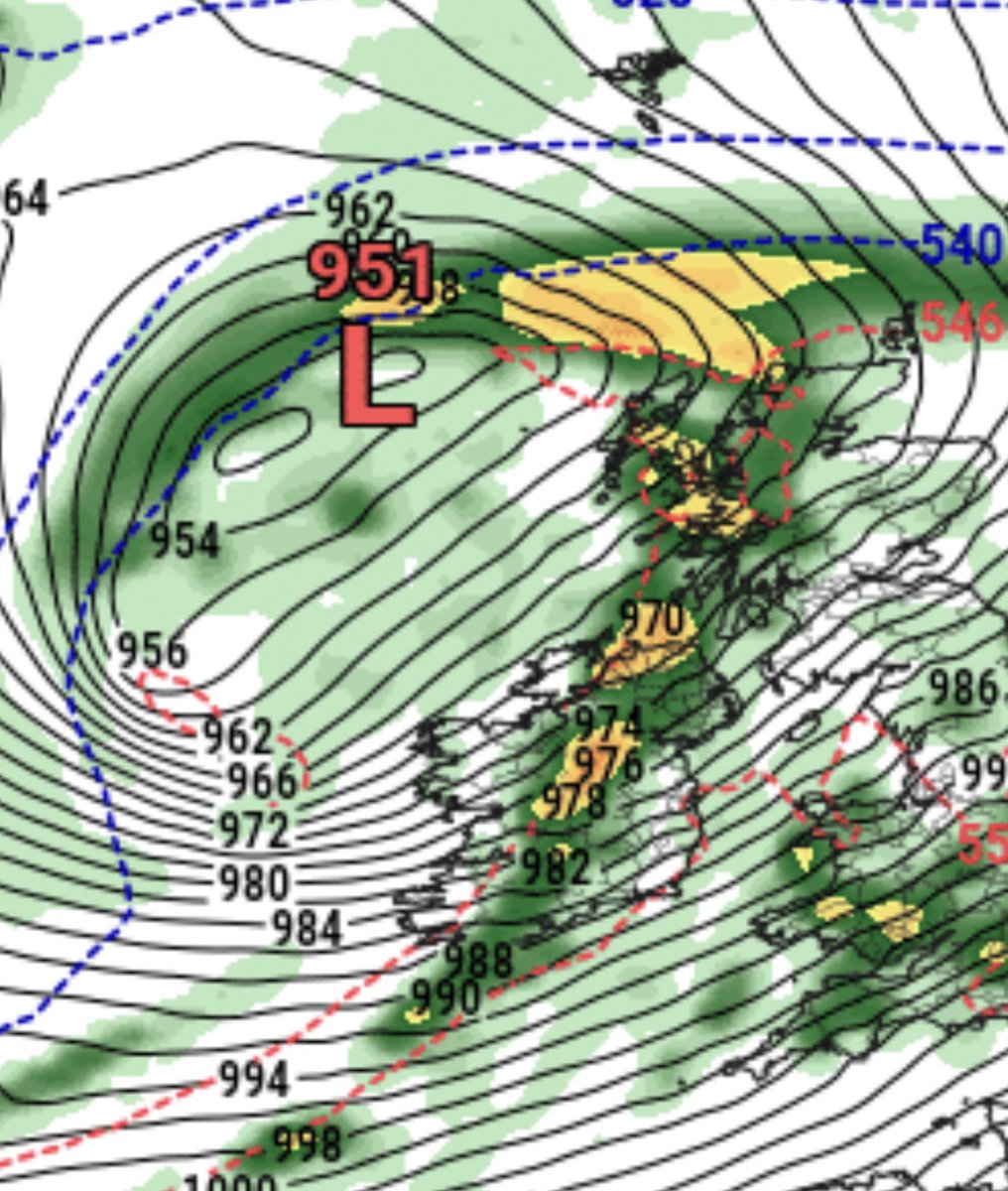 ReedTimmerUSA's tweet photo. TORNADO WATCH in Ireland with powerful mid-latitude cyclone packing a 95 KNOT low-level jet! This is a classic North Atlantic ripper https://t.co/zCkYDmQnoX