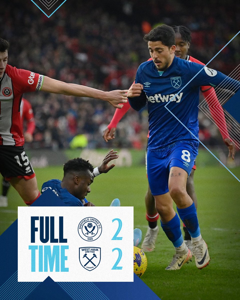 WestHam's tweet photo. It ends in a draw at Bramall Lane ⚒️ https://t.co/tyOm52rjah