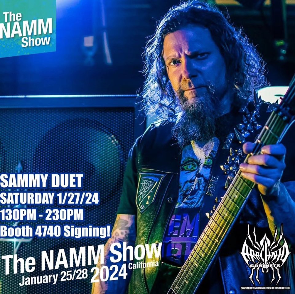 Goatwhore_NOLA's tweet photo. Catch Sammy at @NAMMShow on Saturday 130PM-230PM at @ArchndCbnts Booth 4740 #Namm #Namm2024 #Guitar #Guitars #Guitarist #GuitarPlayer #SammySundays #SammySunday https://t.co/EKubg8oEzr