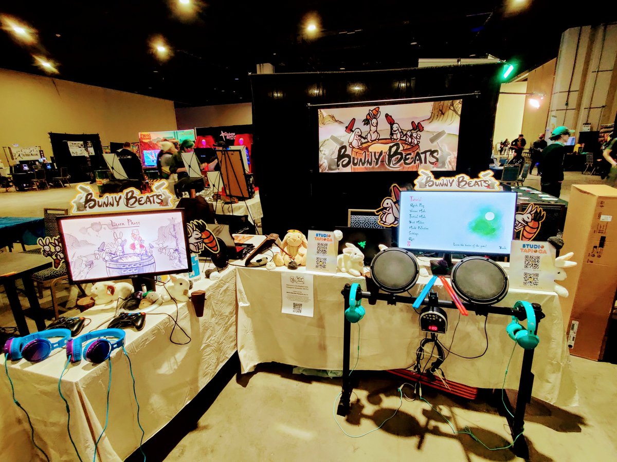 Last day of #MAGFest2024 🥲🥲 We'll be at #MIVS table 24 today for a few more hours - please drop by for one final (or first!) jam session with our rabbits 🐇🎶🍡 Hope to see you there!