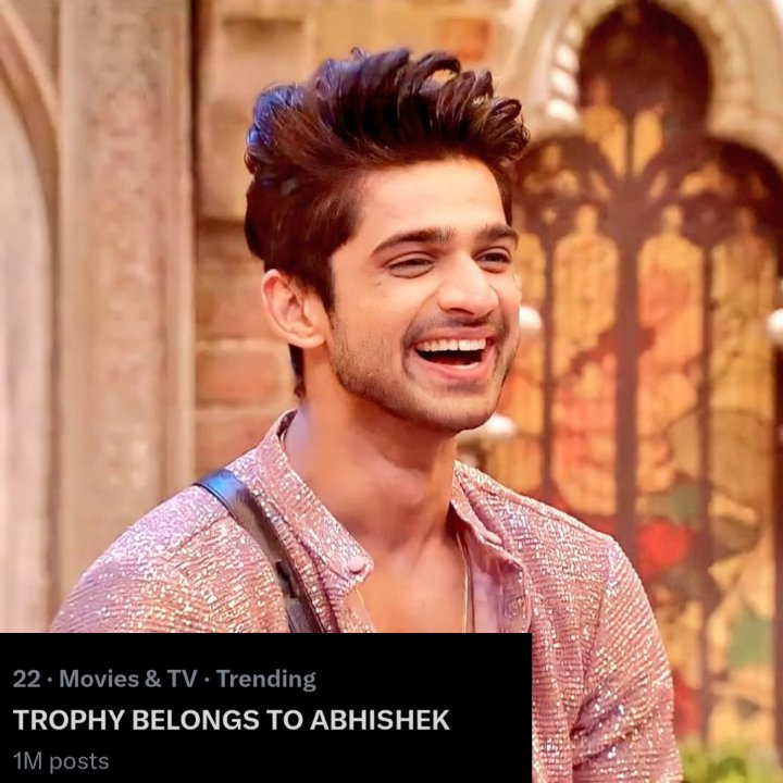 1 Million tweets done for TROPHY BELONGS TO ABHISHEK TO ABHISHEK 
Congratulations