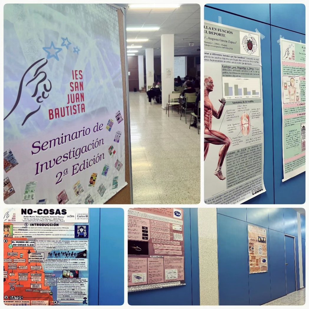 IES San Juan Bautista (@ies_sjb) on Twitter photo Esta semana han tenido lugar las defensas de los distintos proyectos del Seminario de Investigación del IES San Juan Bautista. Ha supuesto la culminación de más de un año de trabajo por parte de algunos estudiantes de Bachillerato. ¡Enhorabuena! Esta semana han tenido lugar las defensas de los distintos proyectos del Seminario de Investigación del IES San Juan Bautista. Ha supuesto la culminación de más de un año de trabajo por parte de algunos estudiantes de Bachillerato. ¡Enhorabuena!