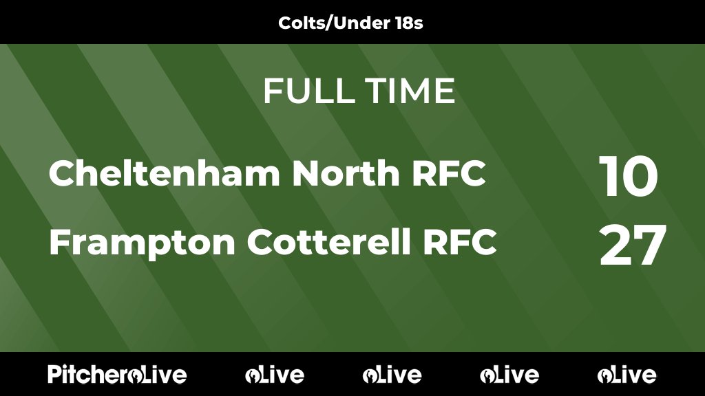 FULL TIME: Cheltenham North RFC 10 - 27 Frampton Cotterell RFC #CHEFRA #Pitchero pitchero.com/clubs/frampton…