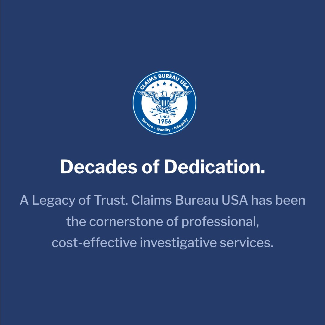 Over 60 years of #InvestigativeExcellence. 

At #ClaimsBureau, our seasoned investigators, attuned to client policies, embark on missions defined by our dedication to your safety.

Learn more about our top-tier investigators: claimsbureau.com/about-us/leade…