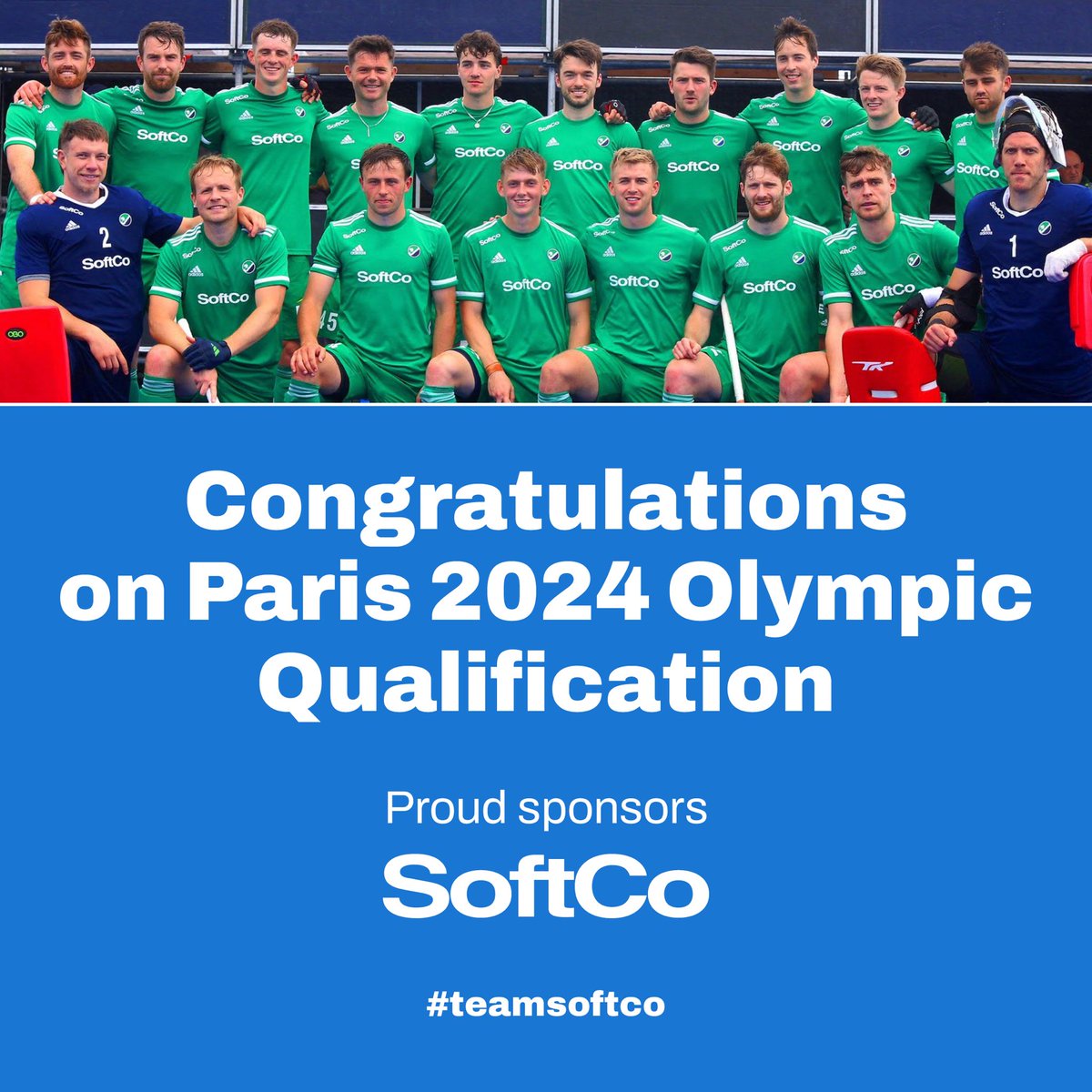 The SoftCo sponsored <a href="/IreMenHockey/">Ireland Men's Hockey</a> Team have qualified to compete at the Paris 2024 Olympics ☘️ What a game , what a Team, we are incredibly proud of this amazing group of men ☘️ Let go #teamsoftco #veryproudsponsors #Paris2024