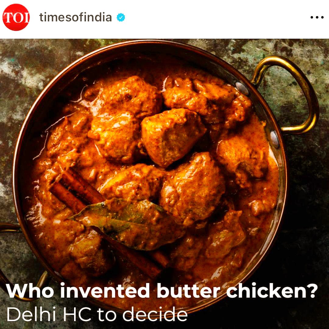 A #spicy dispute which has caught the attention of #food enthusiasts around the world🌶️India's #DelhiHighCourt will decide between two iconic #Indianrestaurants seeking credit for the invention of #ButterChicken & #DalMakhani🥘 What do you think⁉️ Reporting via @timesofindia