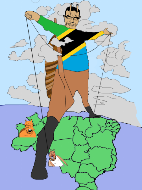 in 2022 i made this image thats supposed to represent how giant african land snails (achatina fulica) have literally FUCKED the entire brazilian eco system and the reputation of all brazilian snails