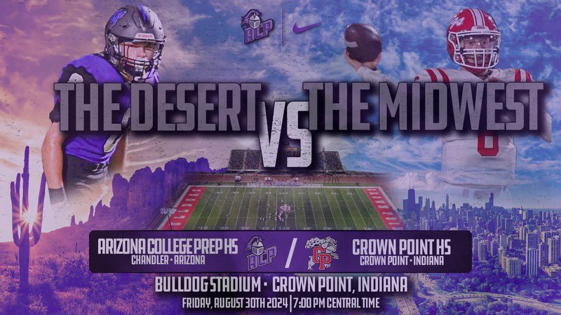 AZ College Prep Football (@acpfootball17) on Twitter photo ACP Football is excited to announce our 1st game of the ‘24 Season against Crown Point HS in Crown Point, IN. CP is home to the 2023 6A State Runners Up & Indiana HS Football Hall of Fame coach Craig Buzea. <a href="/azc_obert/">Richard Obert</a> <a href="/CPdogsfootball/">Crown Point Football</a> ACP Football is excited to announce our 1st game of the ‘24 Season against Crown Point HS in Crown Point, IN. CP is home to the 2023 6A State Runners Up & Indiana HS Football Hall of Fame coach Craig Buzea. <a href="/azc_obert/">Richard Obert</a> <a href="/CPdogsfootball/">Crown Point Football</a>
