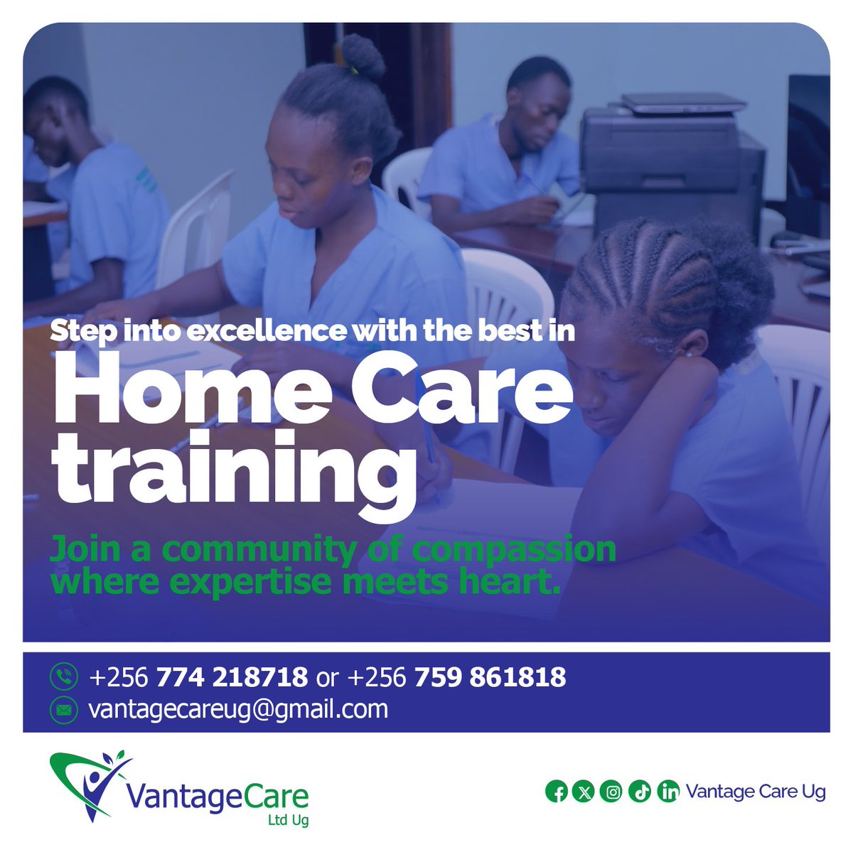 VantageUg's tweet photo. Our January Home Care Intake is your gateway to the best Home Care-in-class training, empowering you with skills that redefine compassionate care.
#VantageCare
#CaringTogether
#AgingWithGrace
#CareBeyondBoundaries
#JanuaryEnrollment https://t.co/eipXr4SGpI