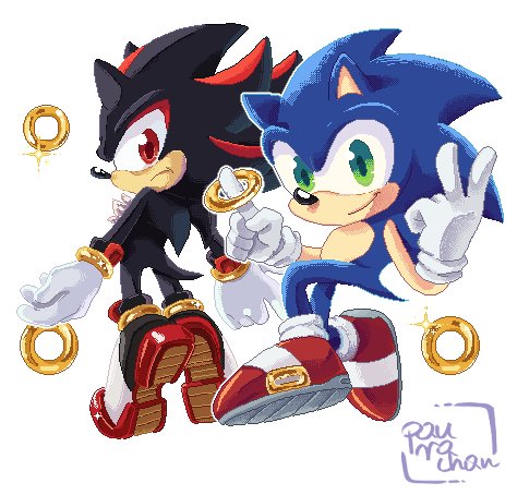 I did pixel art to fight with my recent artblock ;w; 

#SonicTheHedgehog #ShadowTheHedgehog #SonicAndShadow