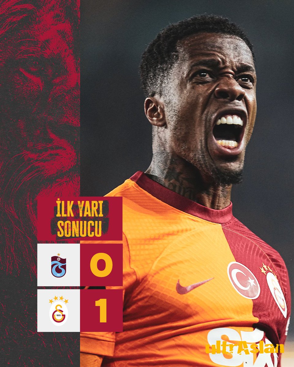 ultrAslan's tweet photo. İlk Yarı Sonucu | Trabzonspor 0 - 1 GALATASARAYIMIZ 

⚽️ 13' Zaha https://t.co/cqqCnNDiuB