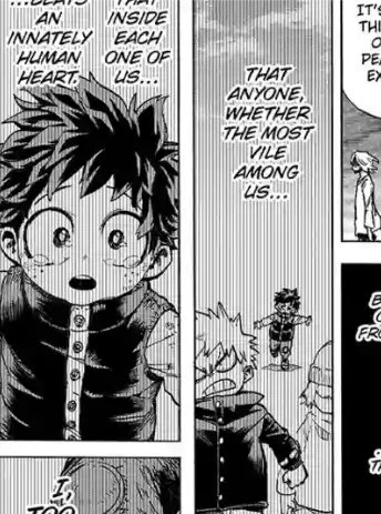 Does he have a beef with bakugo lol

"That anyone whether the most vile among us" (english translation)

"Baik itu orang yang seharusnya dibencinya" (indonesian translation)
["Whether it is someone he's supposed to hate"] 
