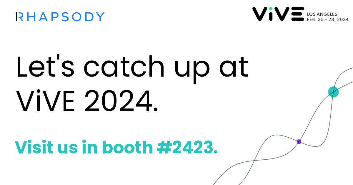 Headed to LA for #ViVE24? We'll be in booth #2423, so be sure to stop by &amp; say hi! We’d love to hear more about how you’re connecting disparate systems while ensuring data quality &amp; share how we solve complex data problems as your single vendor. bit.ly/47tnOlM