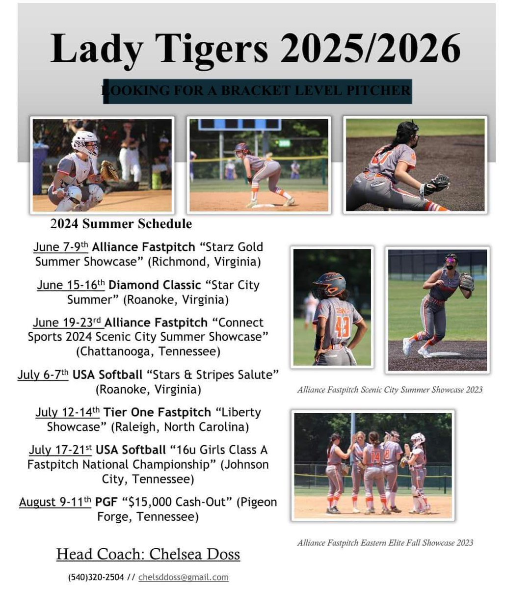 MckenzieBth_36's tweet photo. My schedule for my summer travel season! So excited to get back on the field with these girls. @LadyTigers_Doss #uncommitted2025 #pitcher https://t.co/JGgpL0e25O