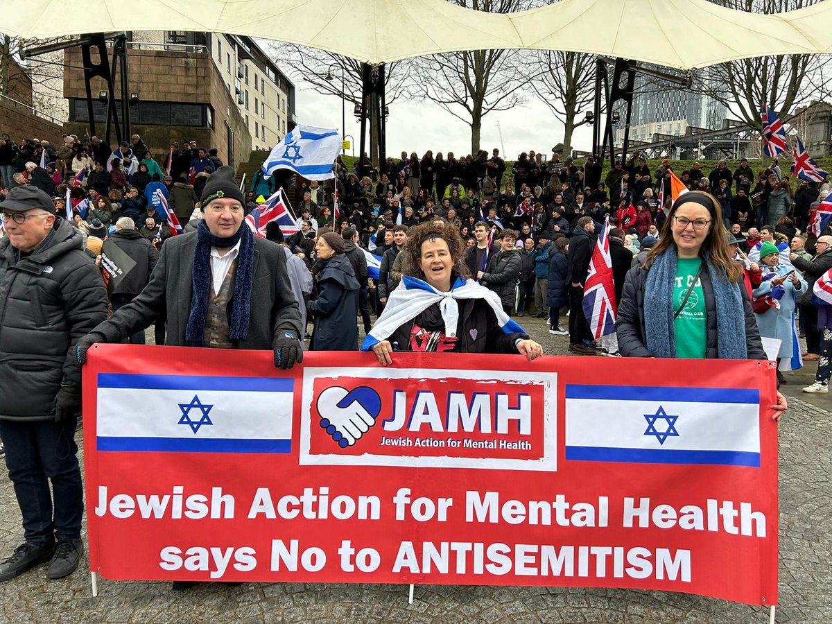 1000s of Jews and non-Jews marched today in Manchester to say NO to antisemitism which has risen dramatically in UK since the hamas massacres. Enough is enough.