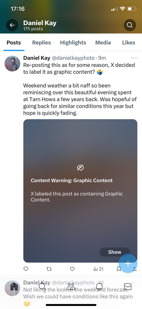 Anyone know what’s going on here? Doubt a picture of some snowy misty trees is ‘graphic content’… Seems to be doing it on every picture I upload (probably this one too)..