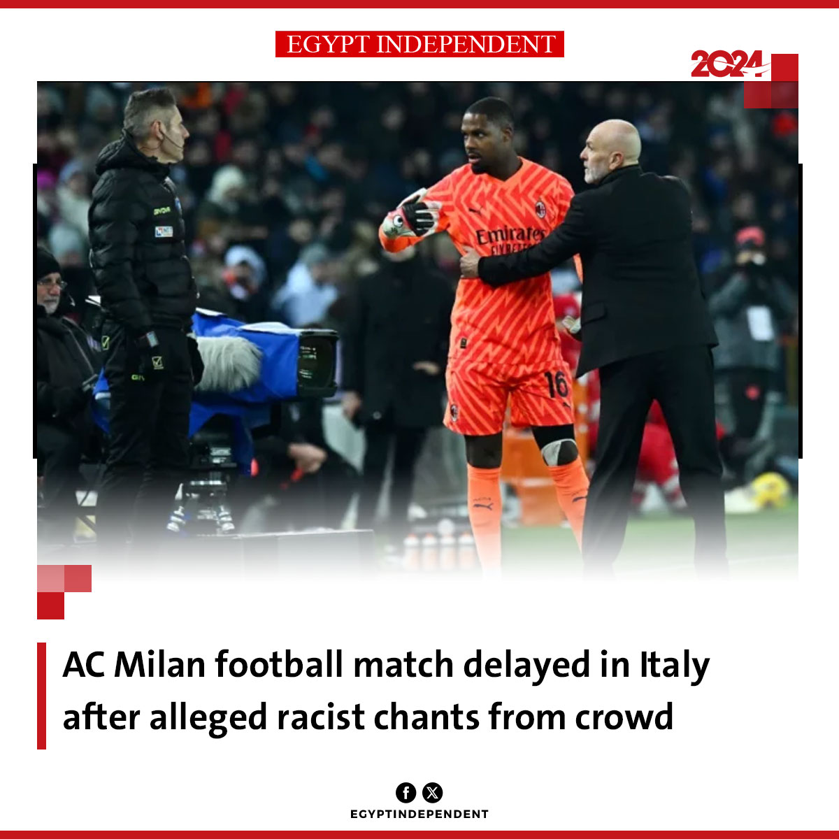 AC Milan football match delayed in Italy after alleged racist chants from  crowd