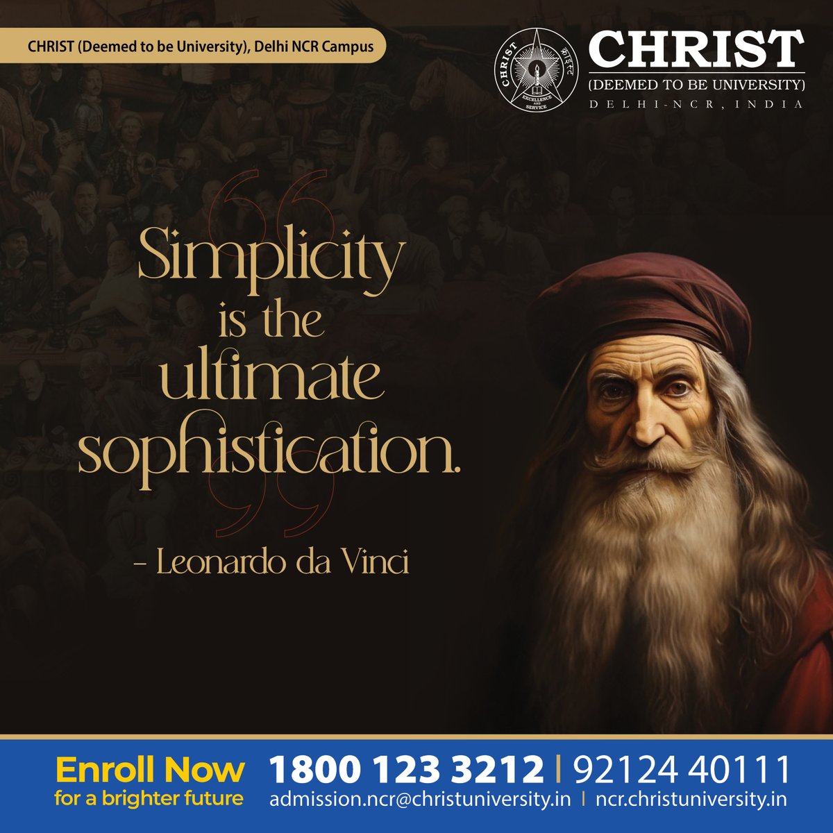 As the quote says it all, Simplicity is best served with silence and sophistication. This quote is attributed to Leonardo da Vinci, a renowned Italian polymath of the Renaissance era. 
#christmbamarketing