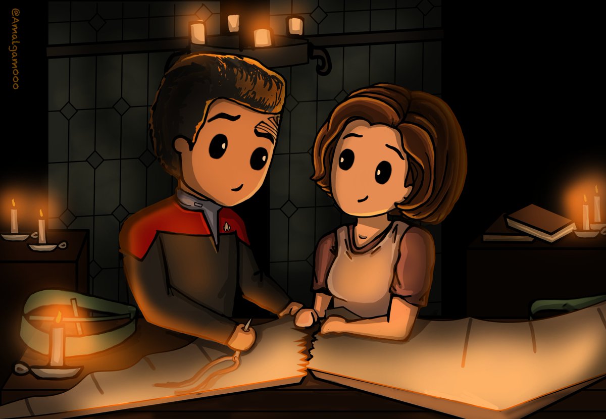 Amalgam000_JC's tweet photo. #ConcerningFlight (of Fancy) - Epilogue
"Care to go for a spin, Commander?"

A wondrous flight…Until they realized neither of them knew how to land this thing... 😆🥰❤️ Enjoy!
#CartoonVoyager #StarTrekVoyager #JanewayxChakotay #JCfanart #Fanart #StarTrek #JC #DaVinci #Holodeck https://t.co/FQYCTviWnp