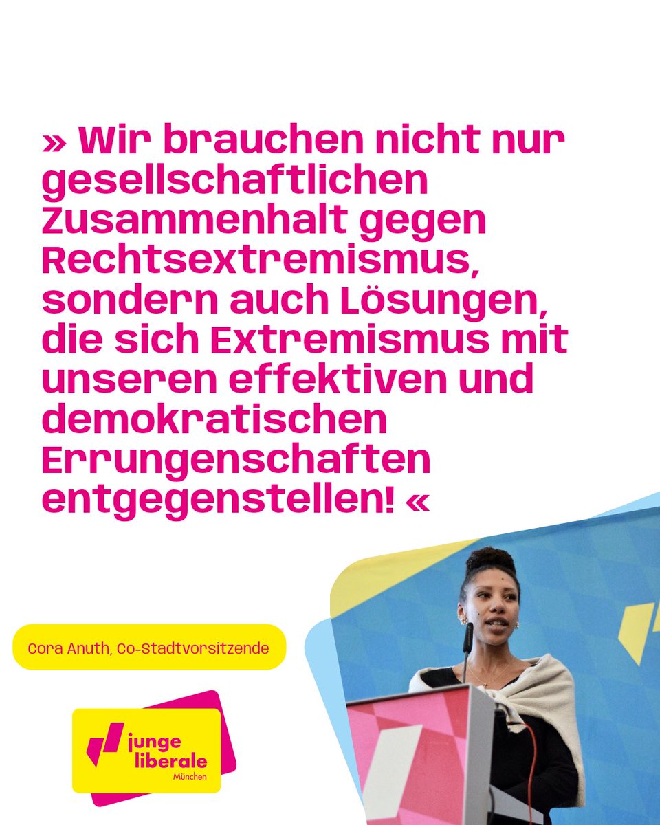 JuLisMuenchen's tweet photo. Die Veröffentlichung der Correctiv-Recherche hat die Bürgerinnen und Bürger einmal mehr an die Gefahr erinnert, die #Rechtsextreme, in deren Zentrum die #AfD steht, für unsere Grundwerte und das #Grundgesetz darstellen. ⚠️

Es liegt in der Verantwortung aller demokratischen Parteien, ihr Wachstum einzudämmen und unsere Demokratie zu schützen. 💪🏽

Wie uns die Wahl im letzten Jahr in Polen gezeigt hat, kann der Rechtspopulismus nur durch eine vernünftige Politik der Mitte bekämpft werden, und das ist genau das, was die Liberalen auf jeder Ebene unternehmen, wofür die Modernisierung des Einbürgerungssystems in der letzten Woche ein gutes Beispiel ist. 🏛️

(1/2)