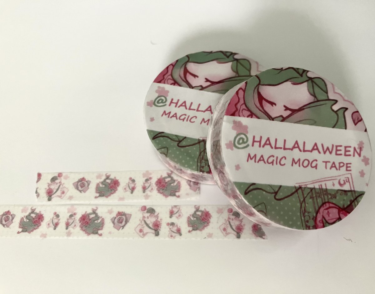 hallalaween's tweet photo. Magic Mog Washi Tape! Featuring Moogles and Sylphs in a floral sweet pattern. Perfect for Valentines and Spring! :3 And an option to get both a tape and a charm together for a discounted price. :3 https://t.co/so5xwQSfUV