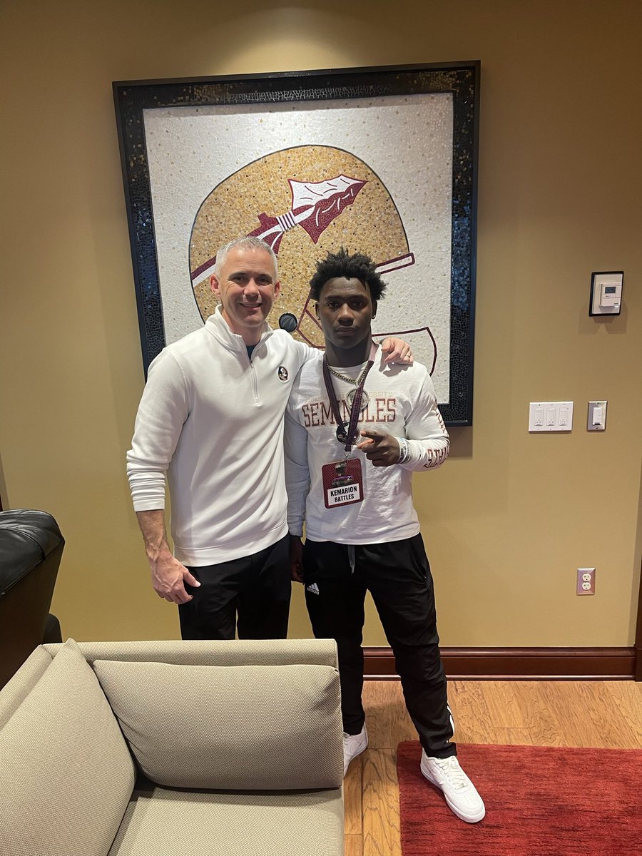 Kemarrion ”Chef👨🏾🍳” Battles (@kemarrionb2025) on Twitter photo Thank you <a href="/Coach_Norvell/">Mike Norvell</a> and all of the staff/coaches for having me on jr day I definitely enjoyed my time ❗️❗️with you guys ! <a href="/FSU_Recruiting/">Seminoles Recruiting</a> Thank you <a href="/Coach_Norvell/">Mike Norvell</a> and all of the staff/coaches for having me on jr day I definitely enjoyed my time ❗️❗️with you guys ! <a href="/FSU_Recruiting/">Seminoles Recruiting</a>