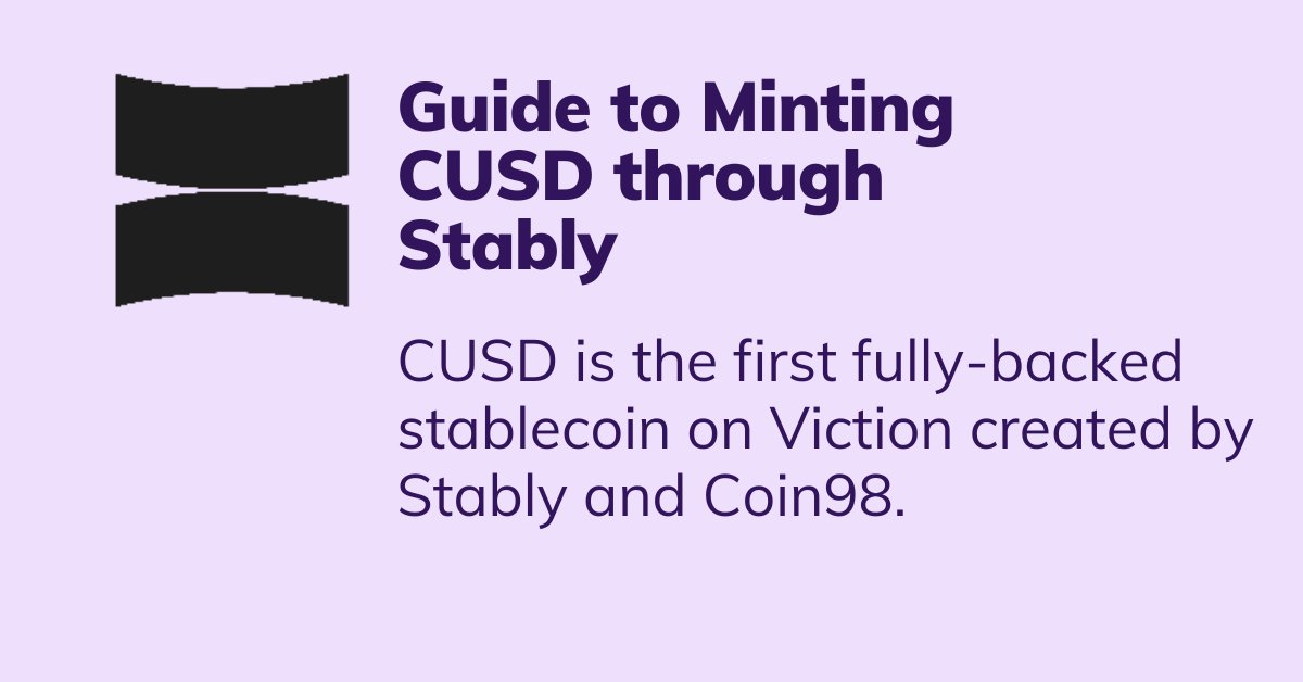 1/ 🌐 Explore CUSD: A stablecoin pegged 1-to-1 with USD, CUSD is backed by liquid assets. Learn how to mint it seamlessly through Stably. 🚀💸 #CUSD #Stablecoin