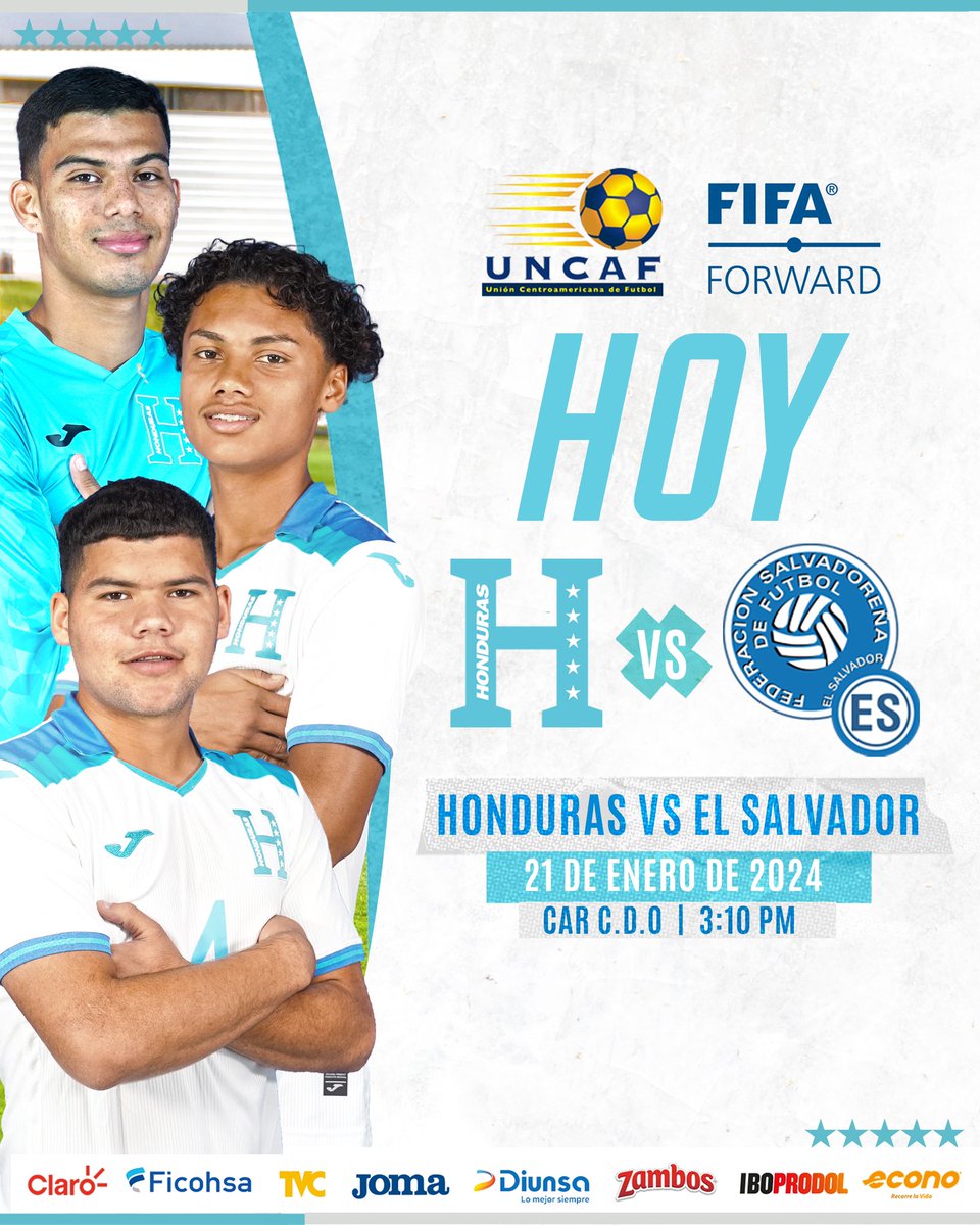 LaHSomosTodos's tweet photo. 🔥Hoy juega la #LaHU19🇭🇳
➡️Apoyemos a nuestros #cipotes 🇭🇳 en el torneo de 🏆UNCAF - FIFA Forward
⚽️Honduras🇭🇳🆚🇸🇻El Salvador
🗓️21 de enero | ⏰3:10p.m
📍CAR “José Rafael Ferrari”.
#VamosHonduras #UnidosPorLaH https://t.co/9zicKTtupT