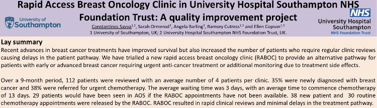 I am thrilled to be attending the @TheUKIBCS @uk_ibcs where I will present our research on #bodycomposition and #breastcancer  and data from our new Rapid Access Breast Oncology Clinic to improve #PatientCare! @UoS_Medicine @uoscares @CCI_UoS @UoS_Engagement @UHSFT